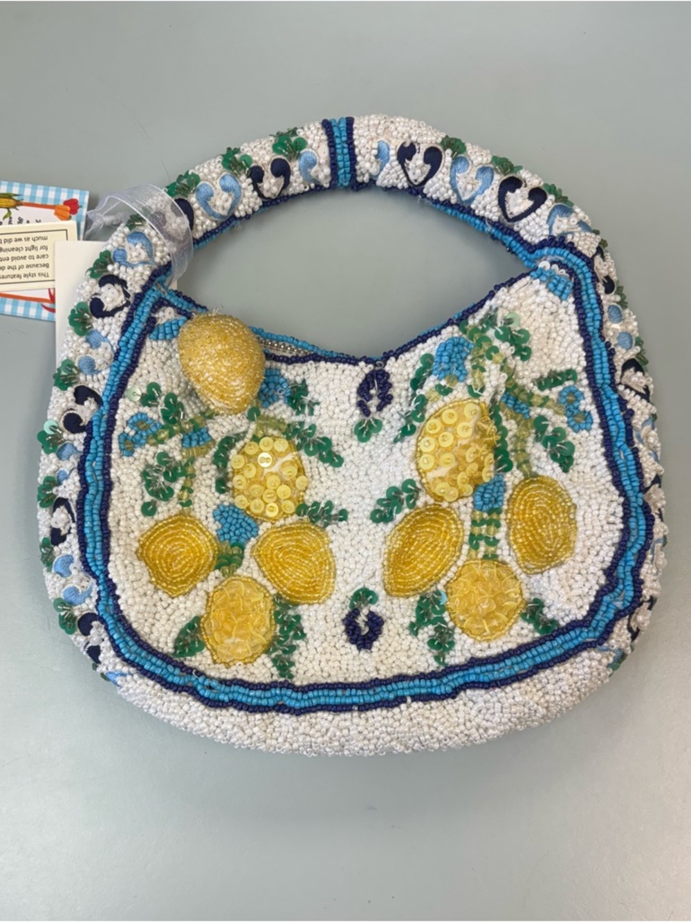 Viral Lemon Beaded Bag NWT